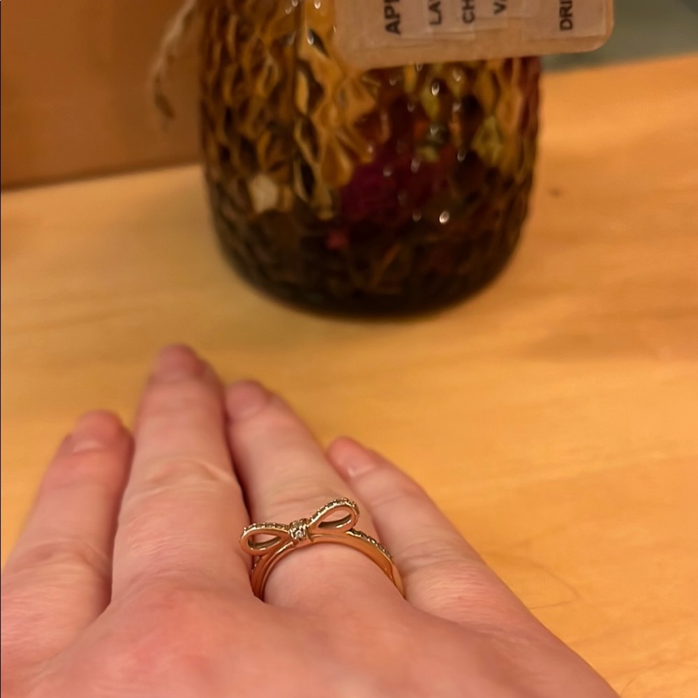 Pandora Bow Ring in Rose Gold